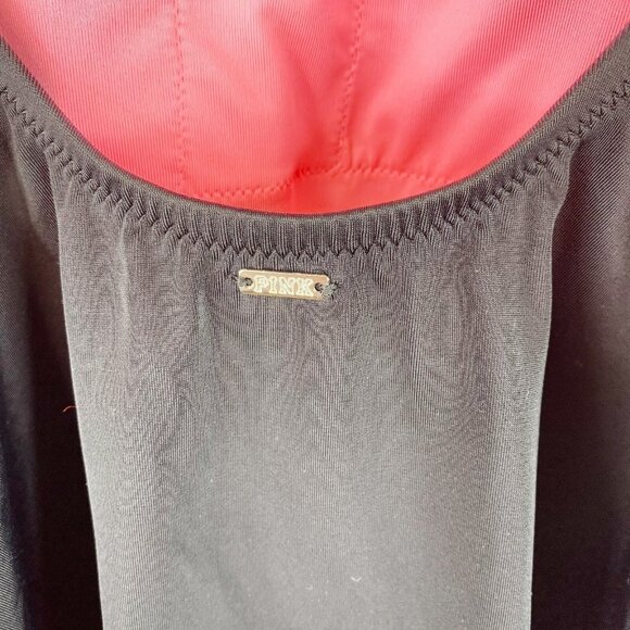 Victorias Secret PINK  Swimsuit Size Large Black One Piece Hibiscus Flower - Picture 5 of 6